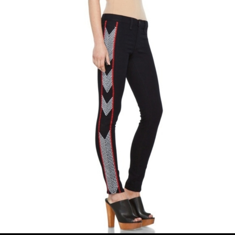 Rag and Bone Raja Midnight Embroidered Skinny Pant 27